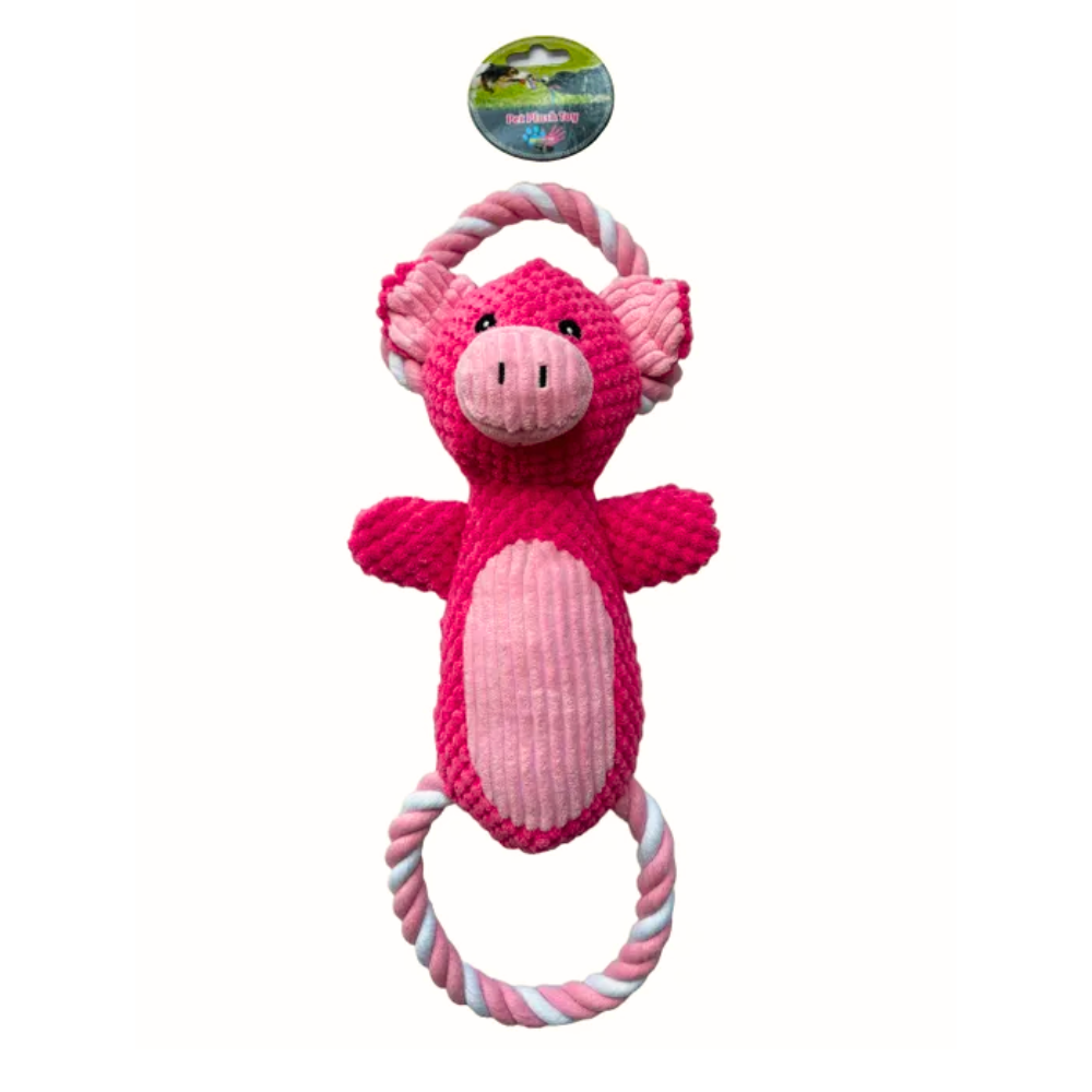 Plush & Rope Toy - Pig
